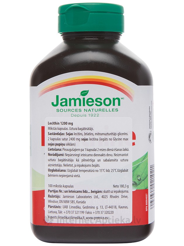 Jamieson Lecithin lecitīns 1200mg 100gb
