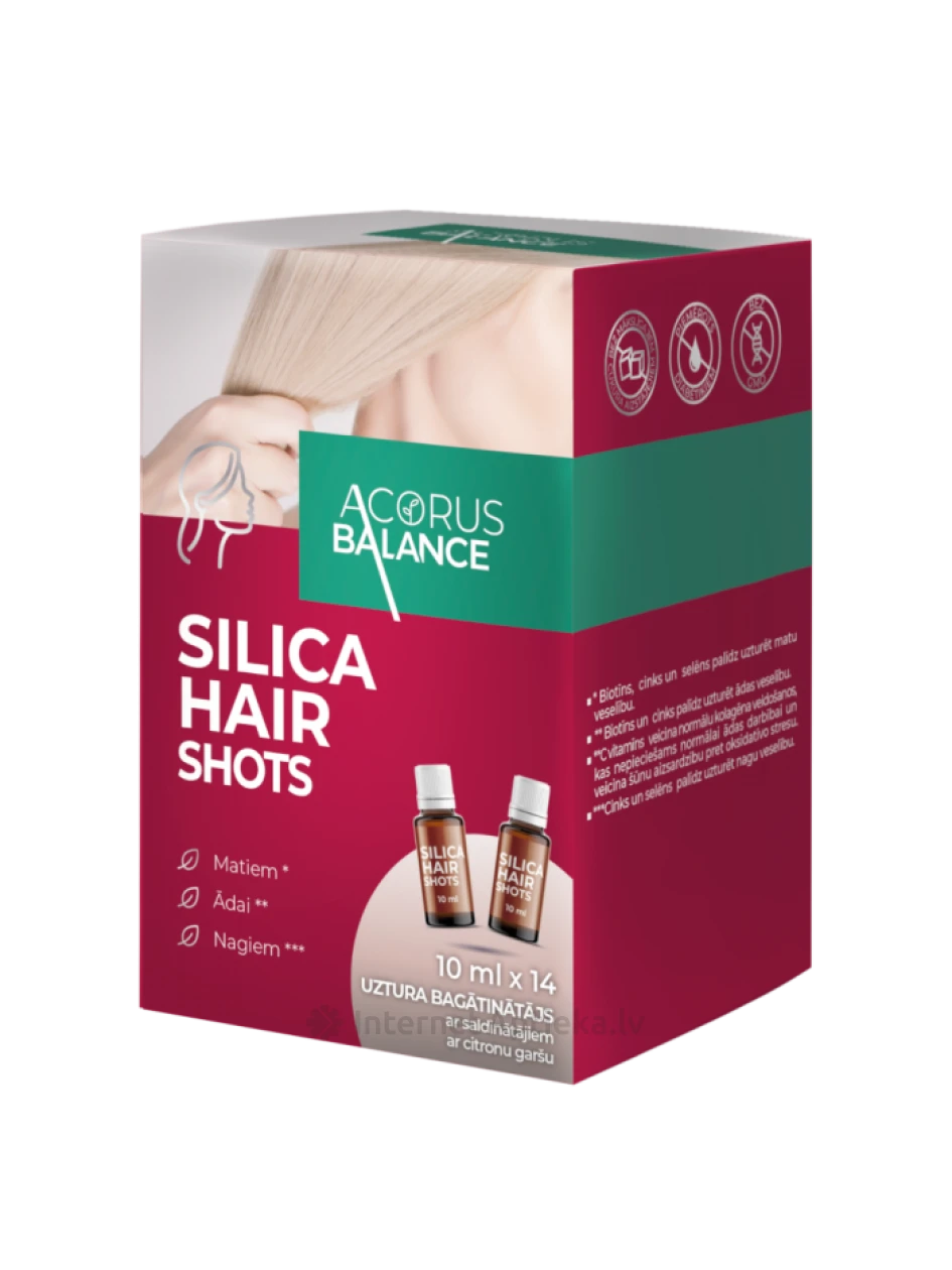 Acorus Balance Silicia Hair Shots ампулы, 10ml x14 | internetaptieka.lv