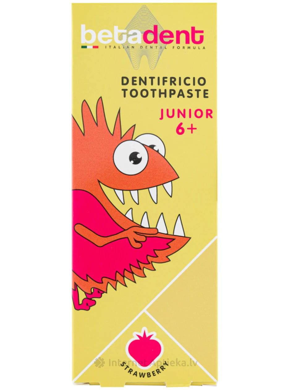Betadent Junior 6+ детская зубная паста STRAWBERRY, 75 мл | internetaptieka.lv