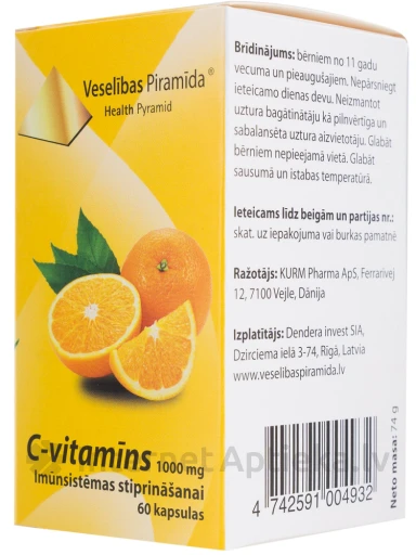 Veselības Piramīda C-витамин 1000 мг, 60 капсу | internetaptieka.lv