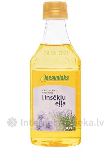 Linsēklu eļļa auksti spiesta, 200 ml | internetaptieka.lv