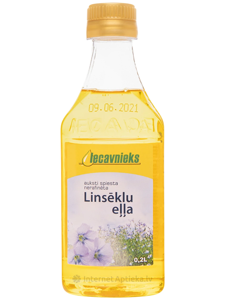 Linsēklu eļļa auksti spiesta, 200 ml | internetaptieka.lv