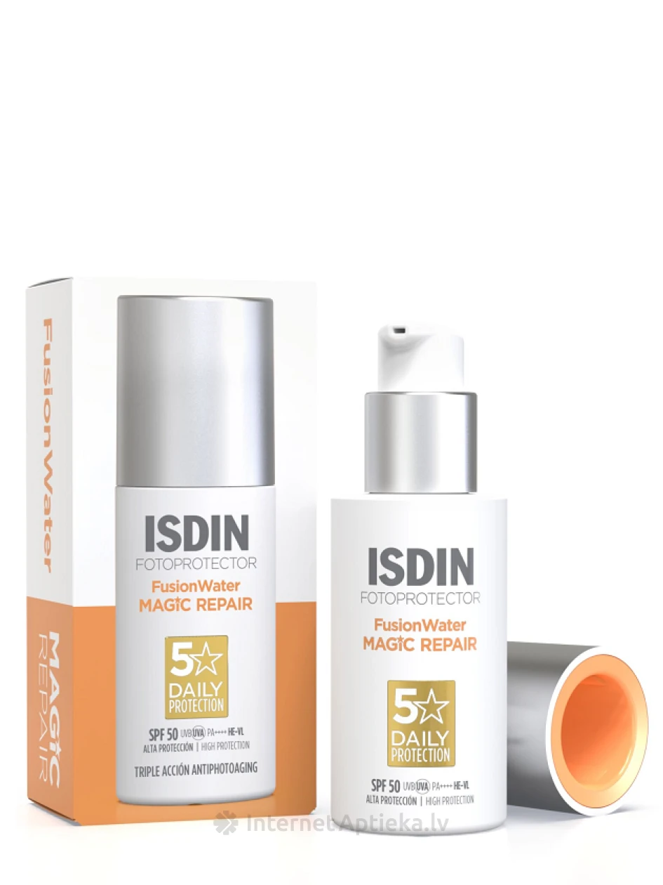 ISDIN Fotoprotector fusion water magic repair SPF50 солнцезащитное средство, 50 мл | internetaptieka.lv