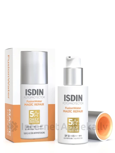 ISDIN Fotoprotector fusion water magic repair fluīds SPF50, 50 ml | internetaptieka.lv