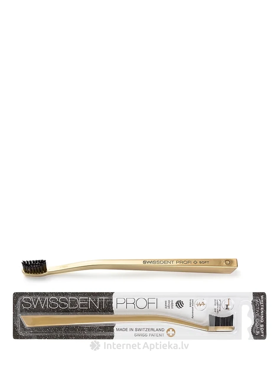 Swissdent Whitening Soft Zobu birste ar aktīvo ogli, 1 gb. | internetaptieka.lv
