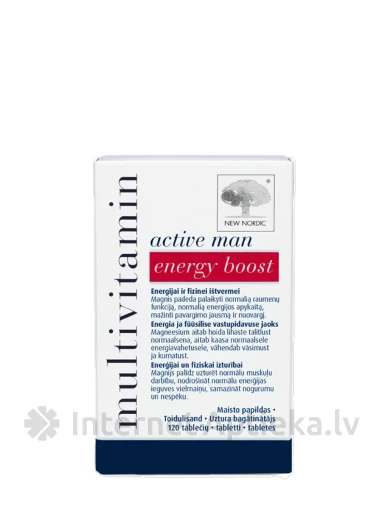NewNordic Multivitamin Active Man Energy Boost, 120 tabletes | internetaptieka.lv