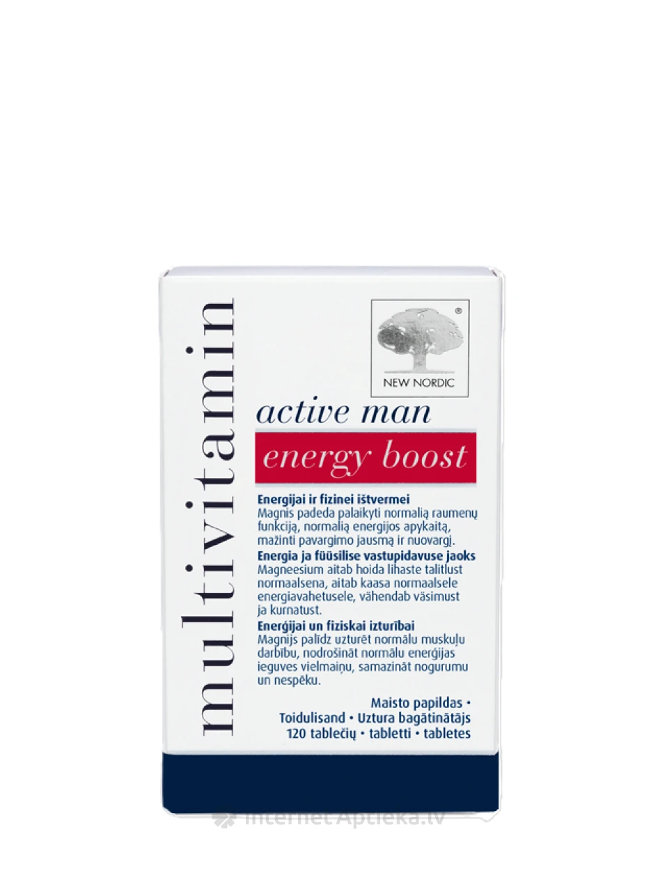 NewNordic Multivitamin Active Man Energy Boost, 120 tabletes | internetaptieka.lv