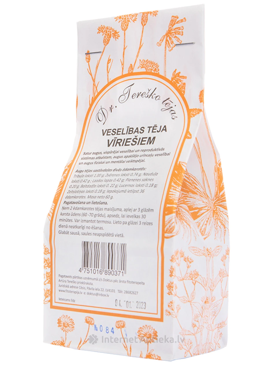 Dr.Tereško Оздоровительный чай для мужчин, 60 г | internetaptieka.lv