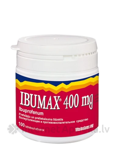 Ibumax Ibuprofēns 400 mg, 100 tabletes | internetaptieka.lv