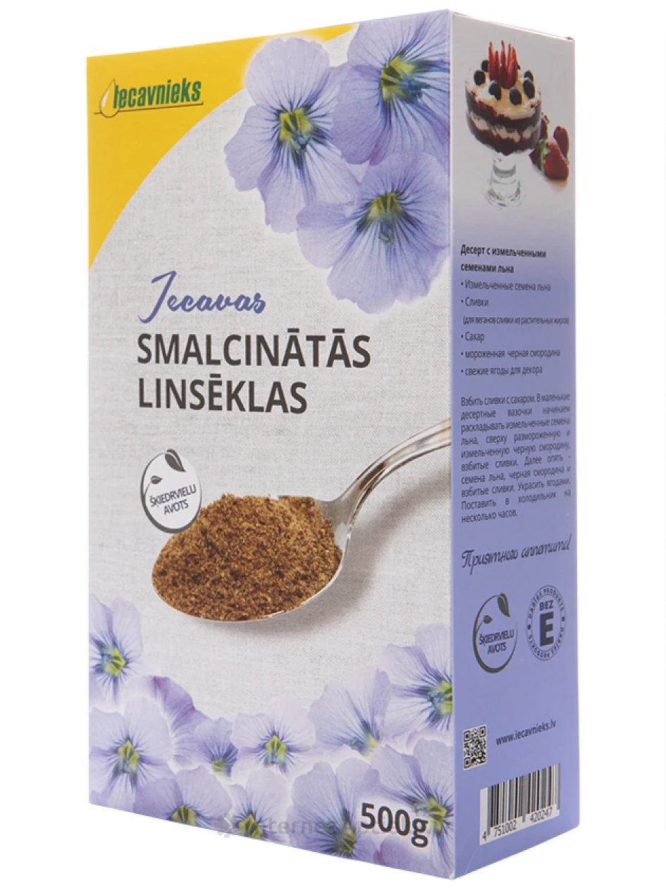 Iecavnieks измельчённые льняные семена, 500 г | internetaptieka.lv