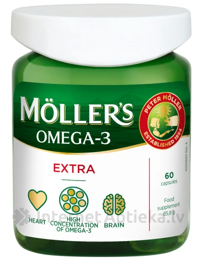 Möller’s Omega-3 Extra, 60 kapsulas | internetaptieka.lv