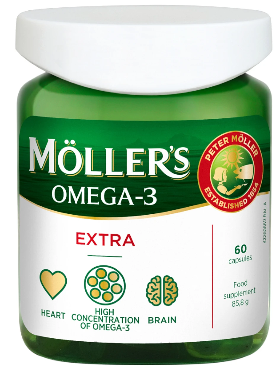 Möller’s Omega-3 Extra, 60 капсул | internetaptieka.lv