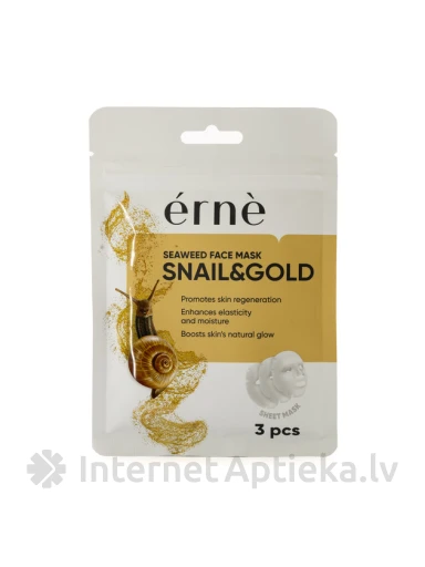 Erne Seaweed Snail & Gold atjaunojošas sejas maskas, 3 gb. | internetaptieka.lv