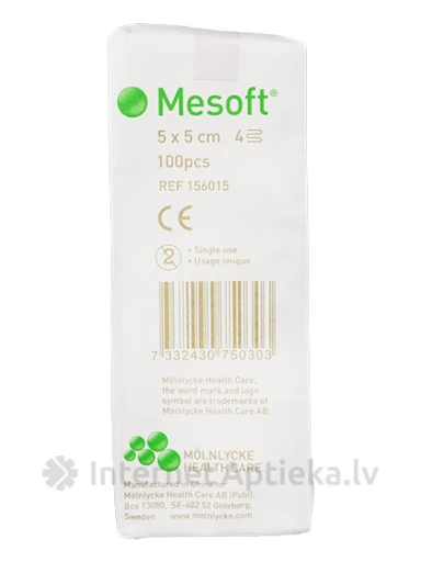 Mesoft ķirurģiskās salvetes 5 x 5 cm, 100 gb. | internetaptieka.lv