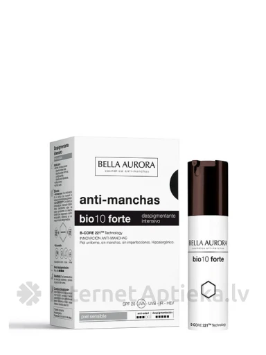 Bella Aurora BIO10 Forte Prettumšu plankumu serums triecienterapija jutīgai ādai, 30 ml | internetaptieka.lv
