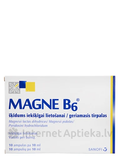 Magne B6 (магний B6) Раствор для внутреннего применения, 10 ампул | internetaptieka.lv
