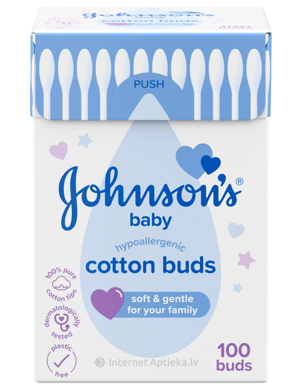 Johnson's Ватные палочки, 100 шт. | internetaptieka.lv