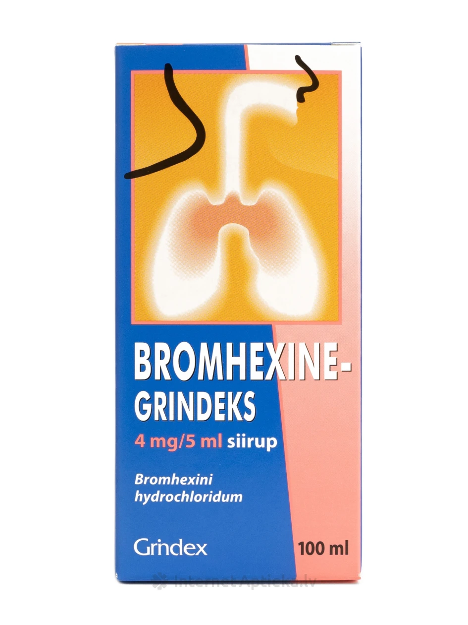Grindeks bromheksiini siirup, 100 ml | internetaptieka.lv
