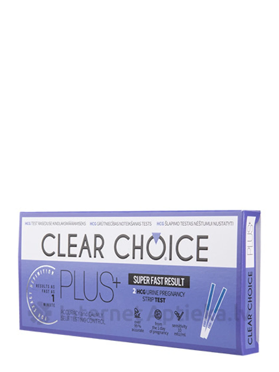 Clear Choice Plus grūtniecības tests, 2 gab. | internetaptieka.lv