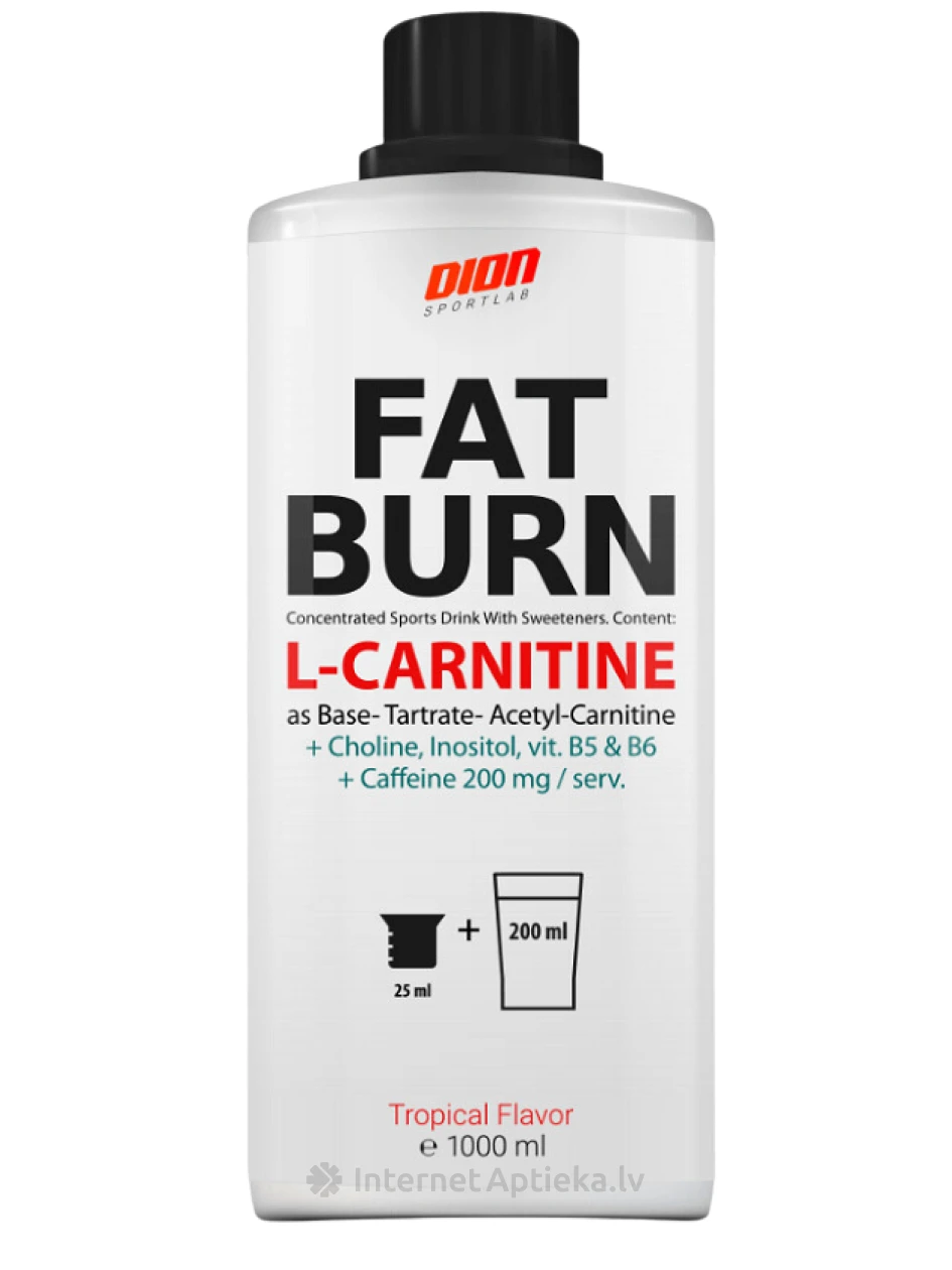 Dion Sportlab fat burn L-karnitiini ja kofeiiniga, 1000 ml | internetaptieka.lv