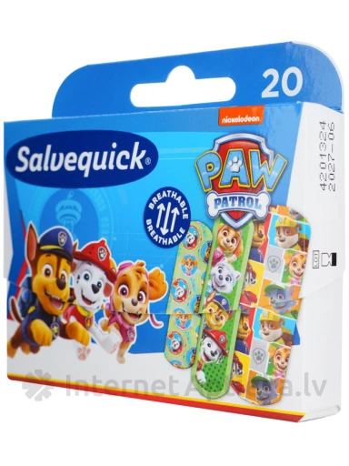 Salvequick Paw Patrol, 20 plāksteri | internetaptieka.lv