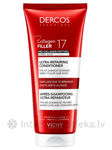 Vichy Dercos COLLAGEN 17 FILLER Palsam juuste väljalangemise vastu, 200 ml | internetaptieka.lv