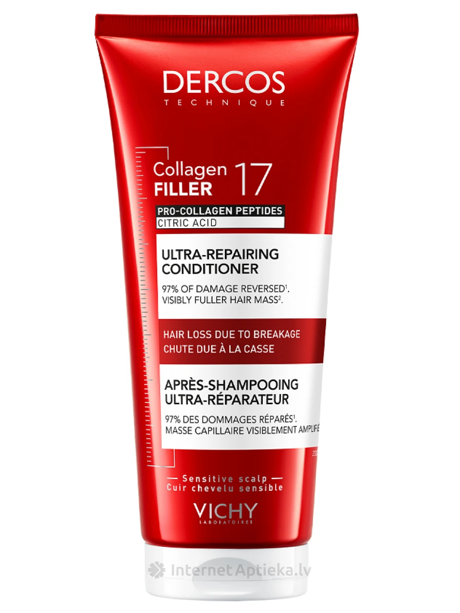 Vichy Dercos COLLAGEN 17 FILLER Palsam juuste väljalangemise vastu, 200 ml | internetaptieka.lv