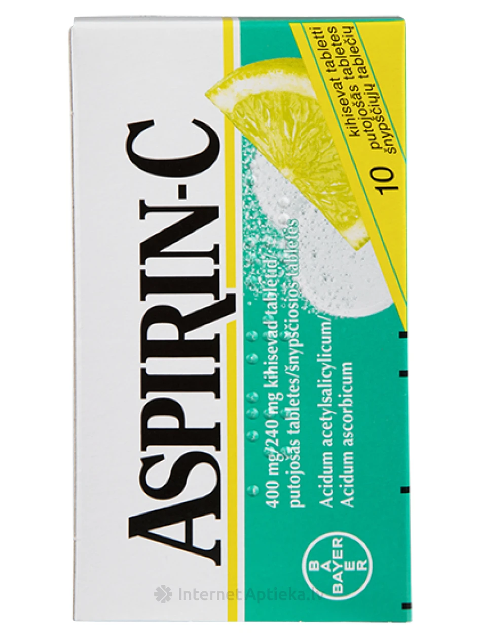Aspiriin C (aspiriin), 10 kihisevat tabletti | internetaptieka.lv