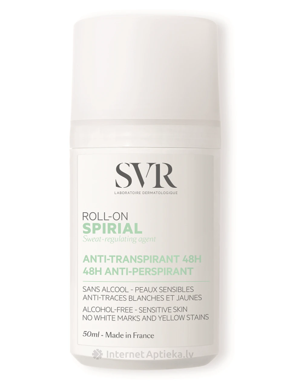 SVR SPIRIAL ROLL-ON rullīšdezodorants pret mērenu vai intensīvu svīšanu, 50 ml | internetaptieka.lv