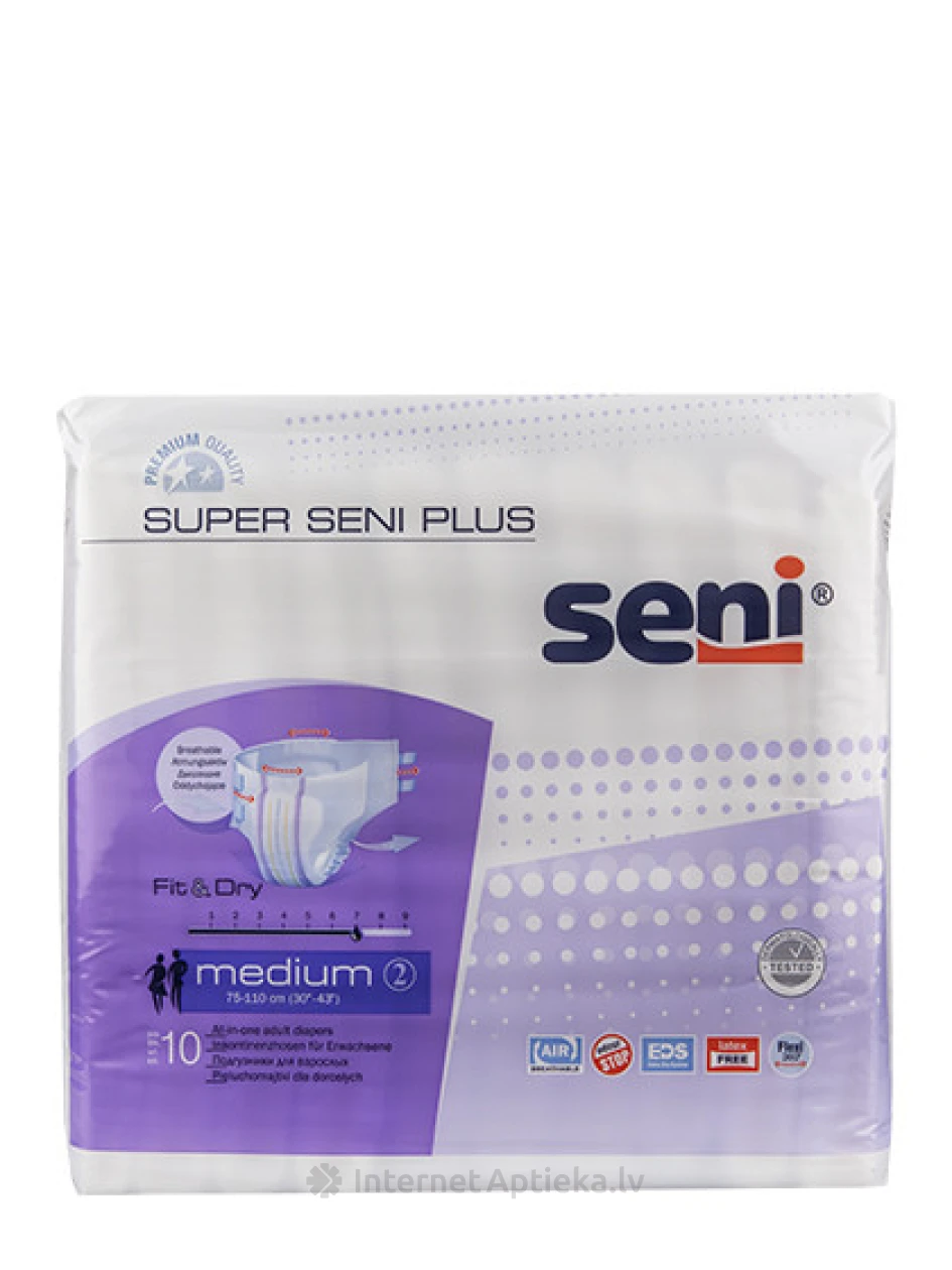 Seni Super Plus Medium Подгузники, 10 шт. | internetaptieka.lv