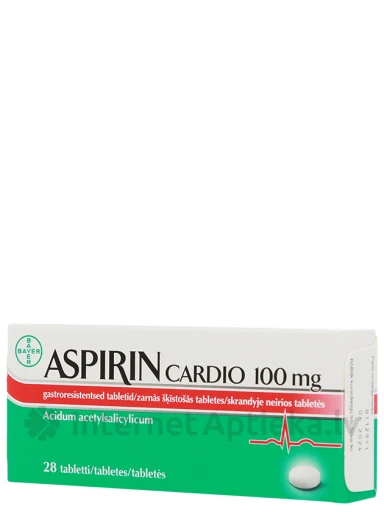Aspirin Cardio 100 mg (aspirīns), 28 tabletes | internetaptieka.lv