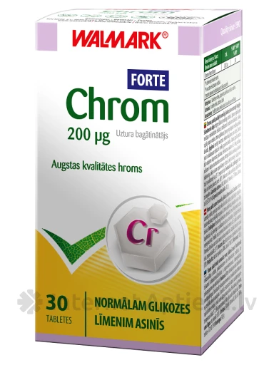 Walmark Chrom Forte (hroms) 200mkg, 30 tabletes | internetaptieka.lv