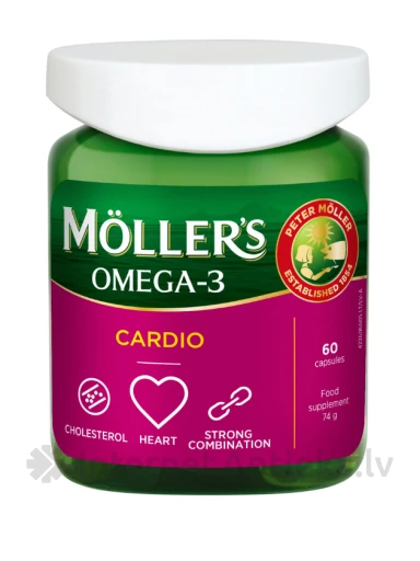Möller’s Omega-3 Cardio zivju eļļas kapsulas, 60 gab | internetaptieka.lv
