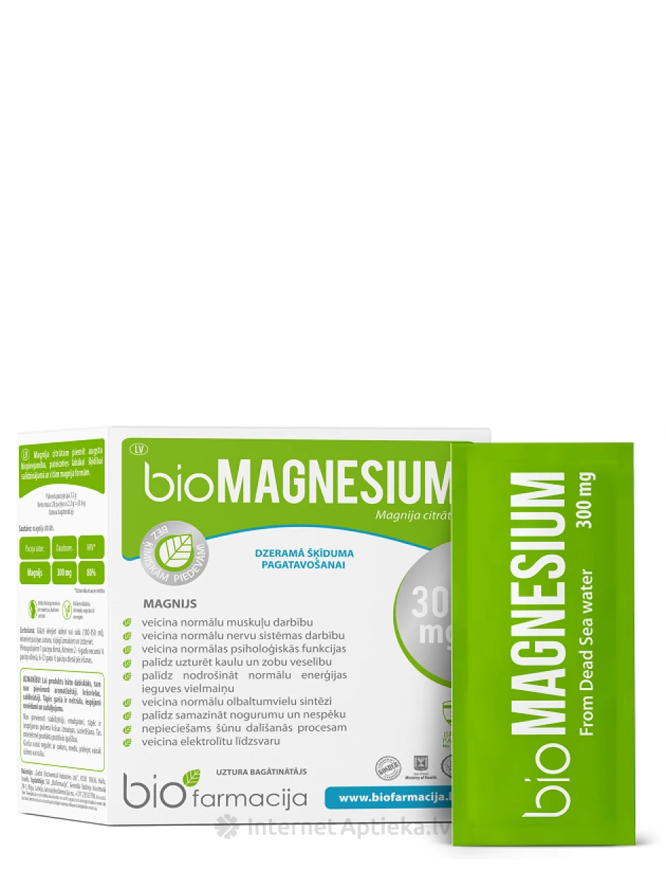 Biofarmacija Magnesium 300 mg pulber, 28 pakki | internetaptieka.lv