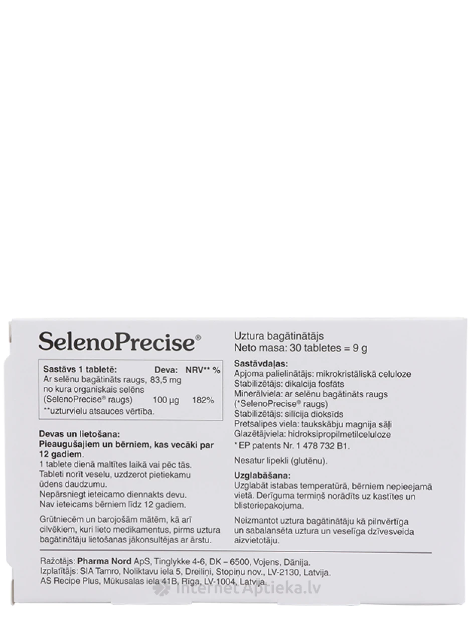 Bio SelenoPrecise Organic, 30 tabletes | internetaptieka.lv