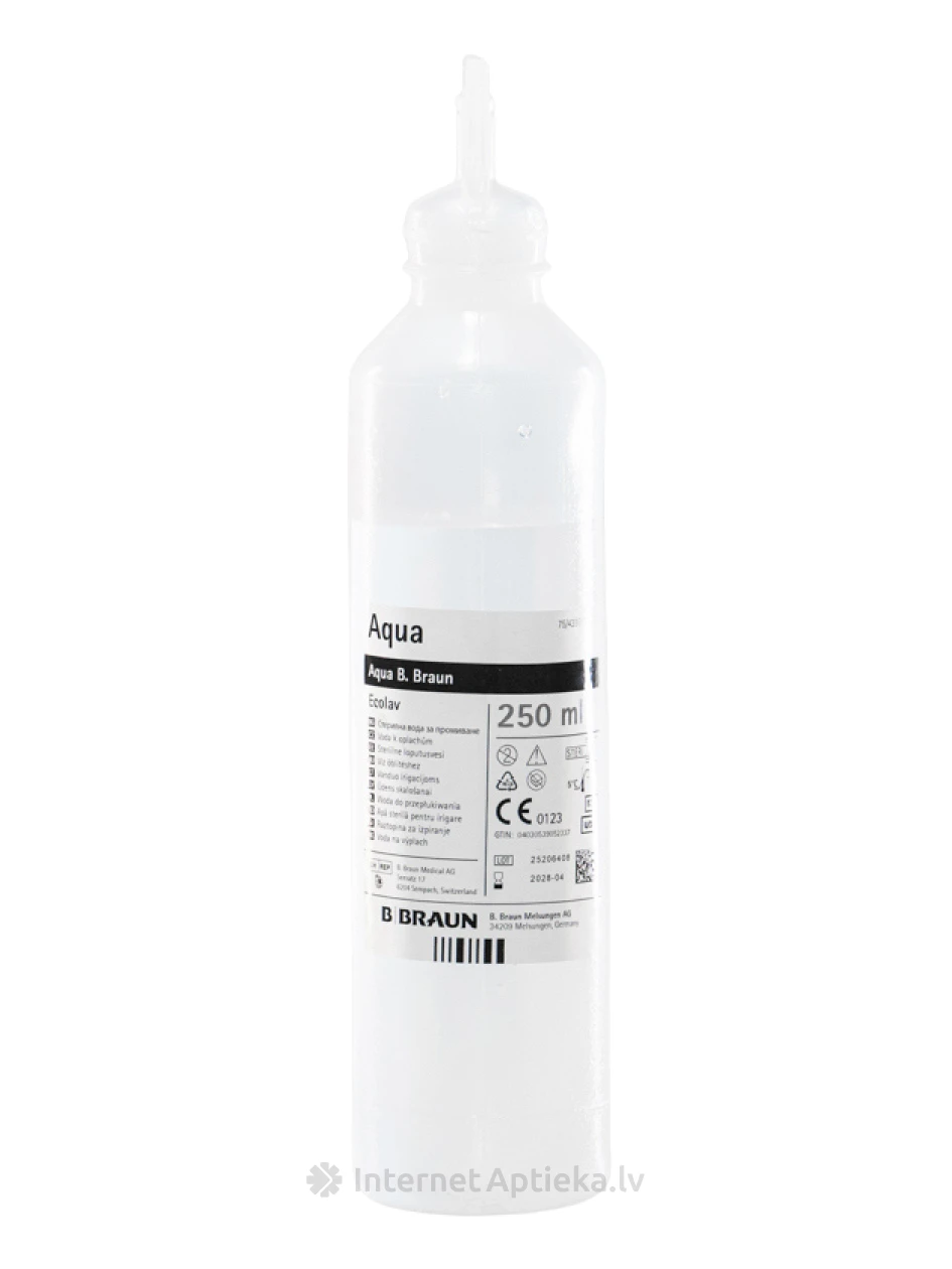 Aqua B.Braun šķīdums skalošanai ECOLAV, 250 ml | internetaptieka.lv