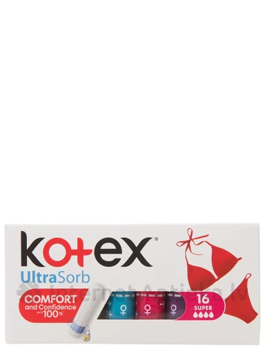 Тампоны Kotex UltraSorb Super, 16 шт. | internetaptieka.lv