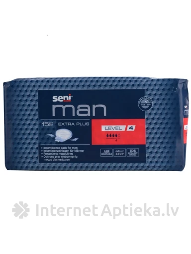 Seni Man Extra Plus, level 4 прокладки, 15 шт. | internetaptieka.lv
