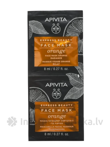 APIVITA EXPRESS veido kaukė su apelsinu, 2 x 8 ml | internetaptieka.lv