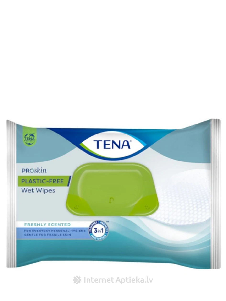 TENA ProSkin Plastic Free mitrās salvetes, 48 gb. | internetaptieka.lv