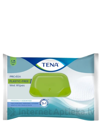 TENA ProSkin Plastic Free влажные салфетки, 48 шт. | internetaptieka.lv