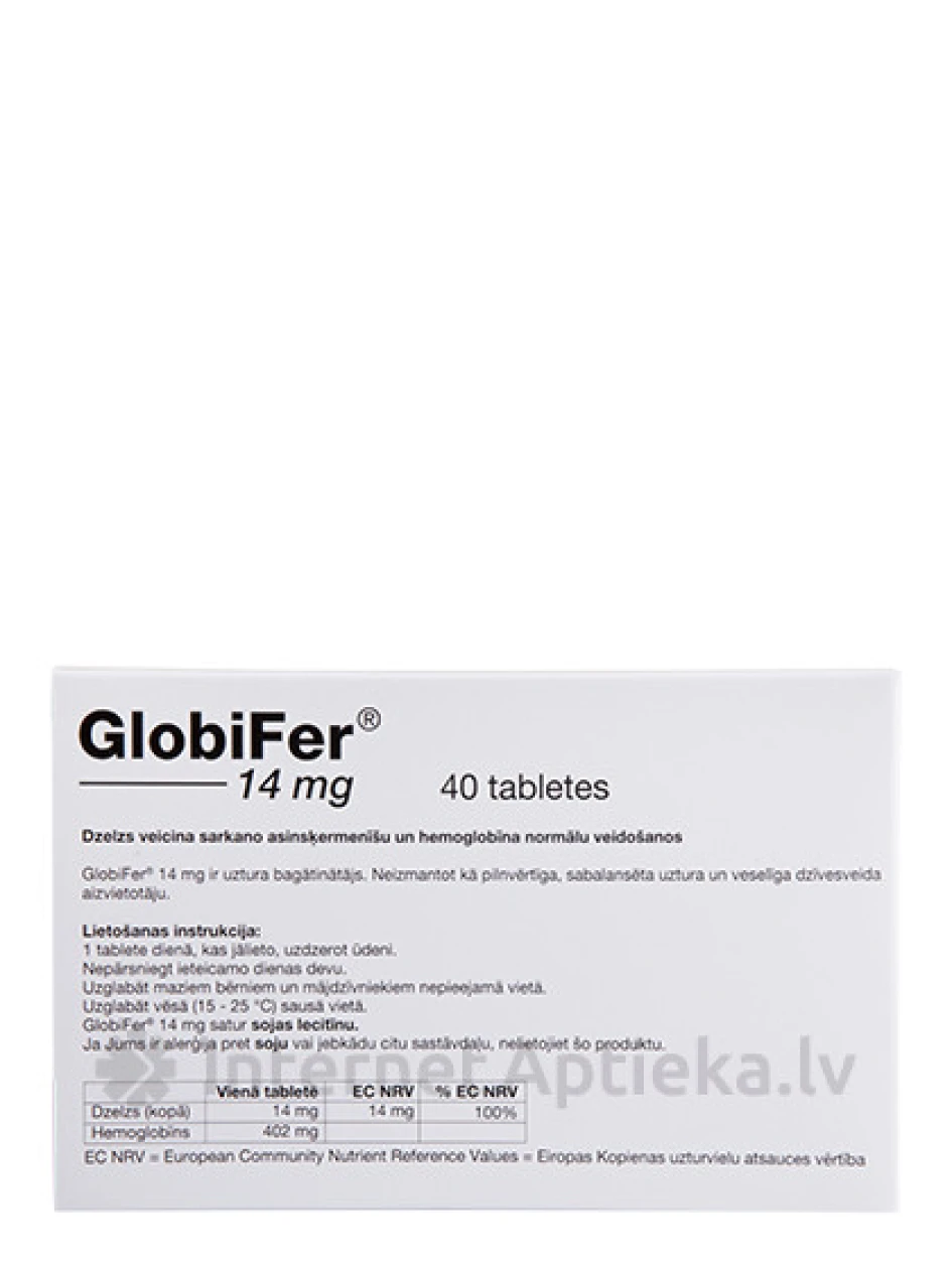 Globifer 14 mg, 40 tabletti | internetaptieka.lv