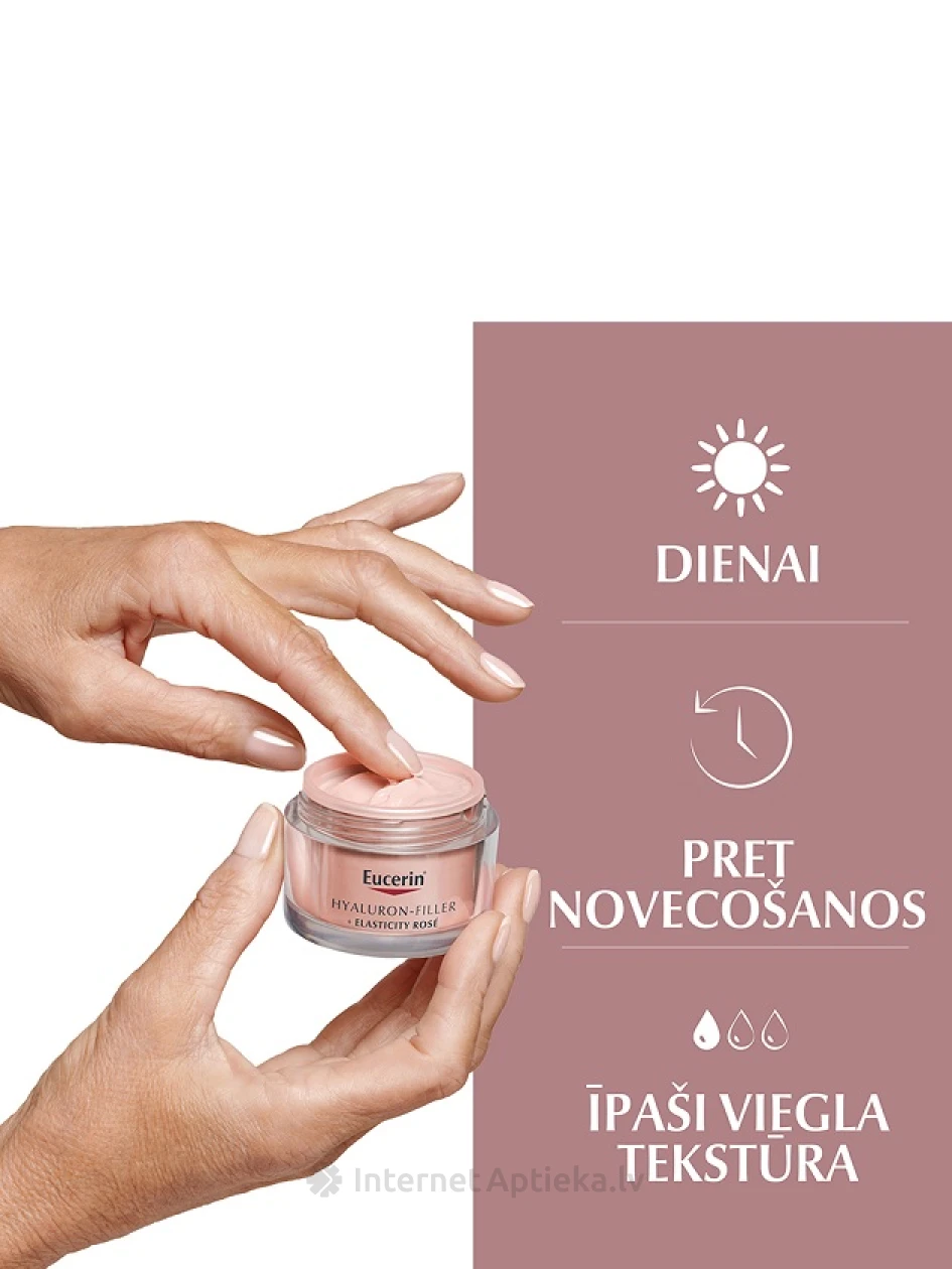 Eucerin Hyaluron-Filler+Elasticity Rose SPF30 dienas krēms, 50 ml | internetaptieka.lv