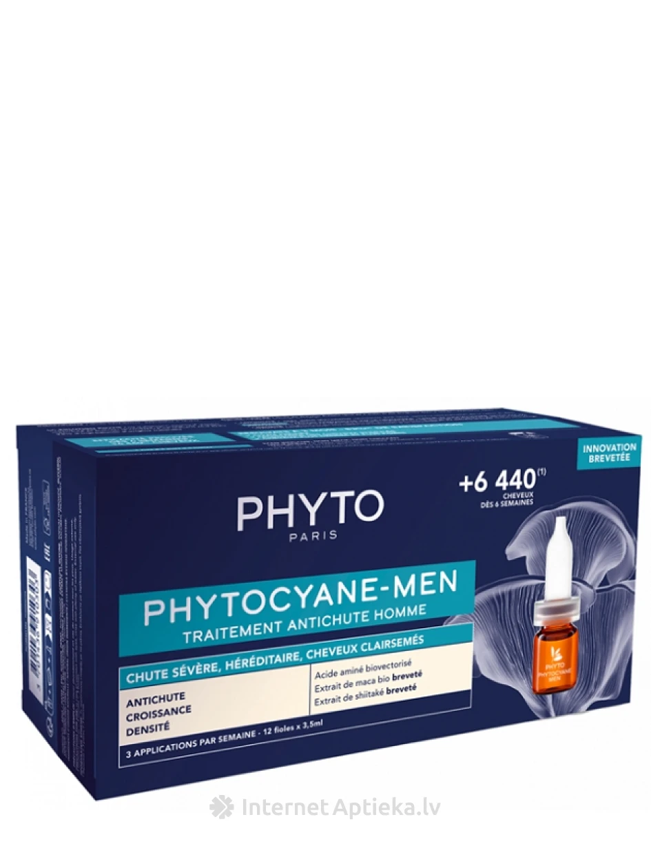 PHYTO PHYTOCYANE-MEN PROGRESSIVE vahend juuste väljalangemise vastu meestel, 12 x 3,5 ml | internetaptieka.lv