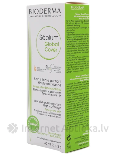 Bioderma Sébium Global Cover ādas aprūpes līdzeklis, 30 ml | internetaptieka.lv