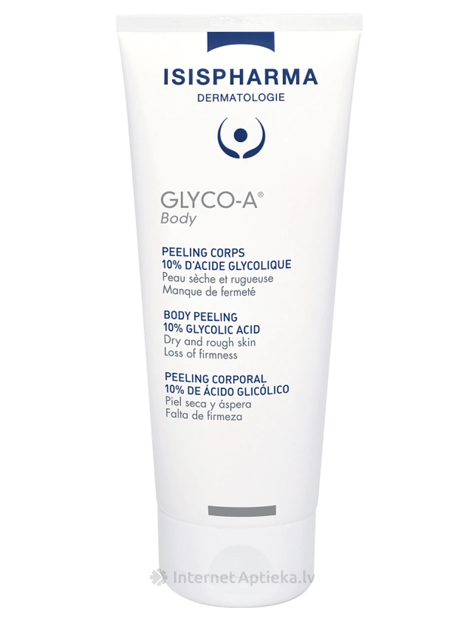 ISISPHARMA GLYCO-A® Body pīlinga krēms ķermenim ar 10% glikolskābi, 200 ml | internetaptieka.lv