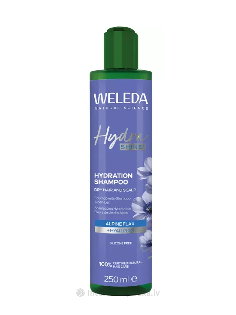 Weleda Hydra Shine mitrinošs šampūns sausiem matiem, 250 ml | internetaptieka.lv
