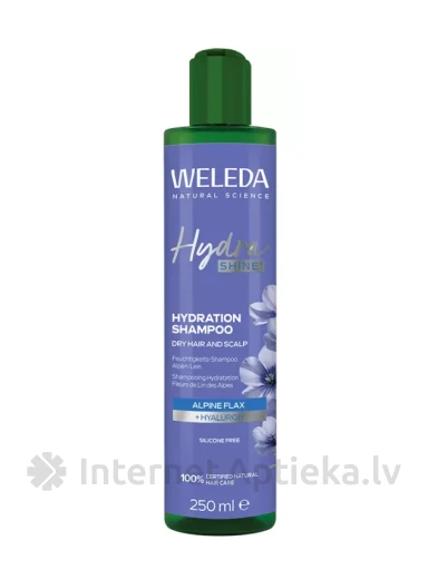 Weleda Hydra Shine mitrinošs šampūns sausiem matiem, 250 ml | internetaptieka.lv