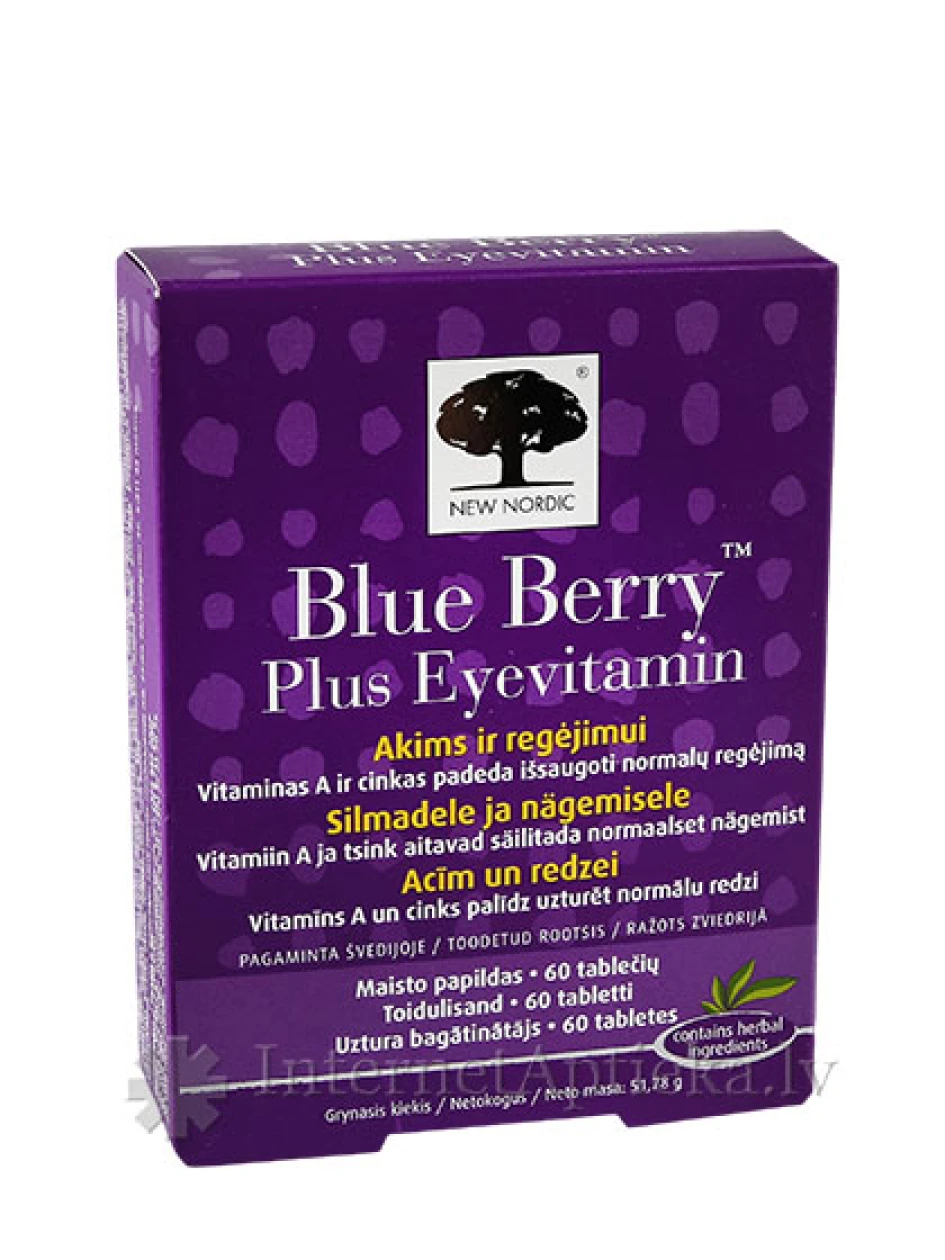 Blue Berry Plus Eyevitamin, 60 tabletes | internetaptieka.lv