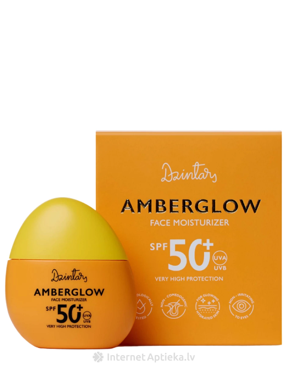 Dzintars Mitrinošs krēms sejai SPF50+ Amberglow, 50 ml | internetaptieka.lv